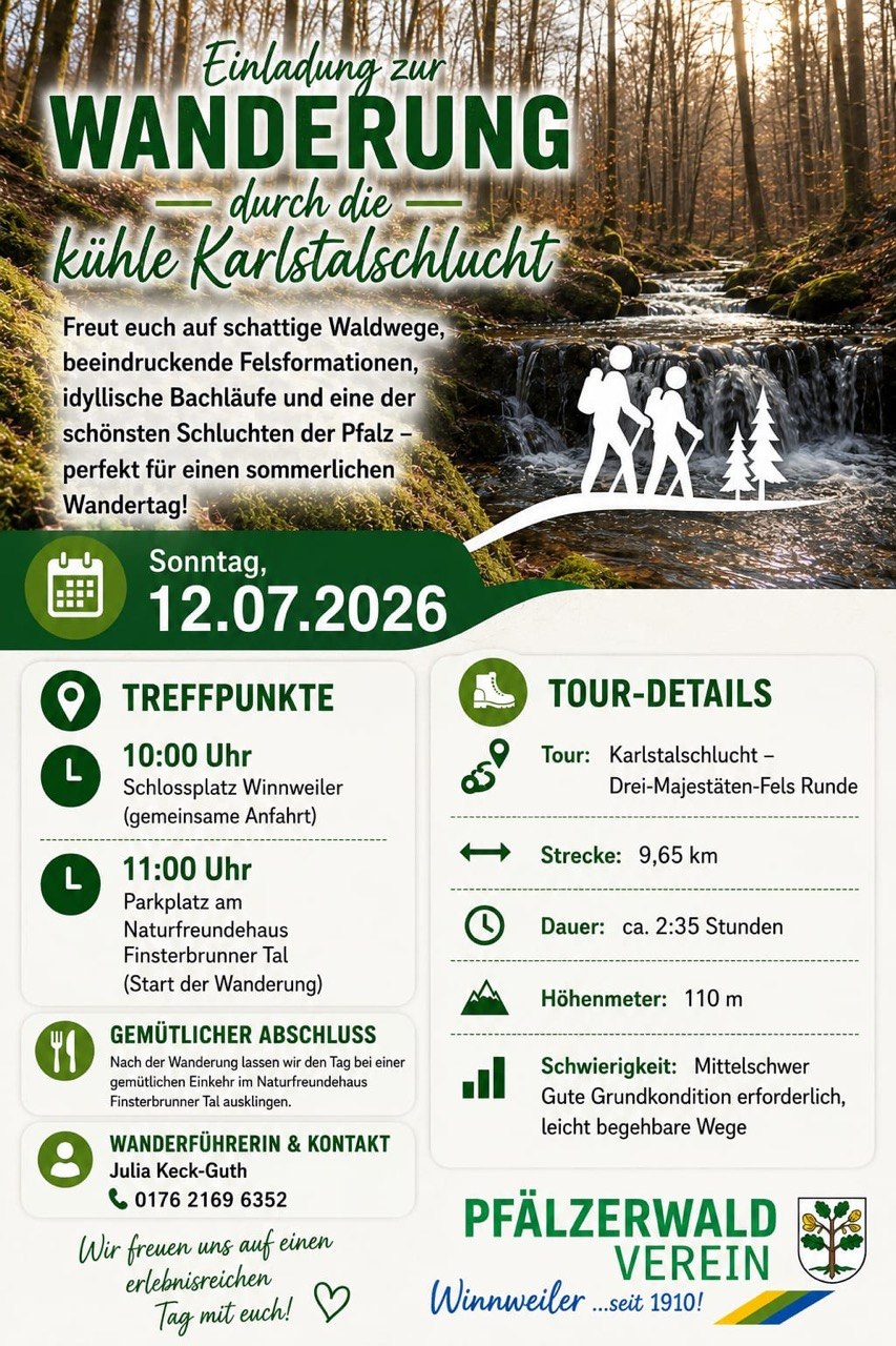 Monatswanderung Juli – Karlstal