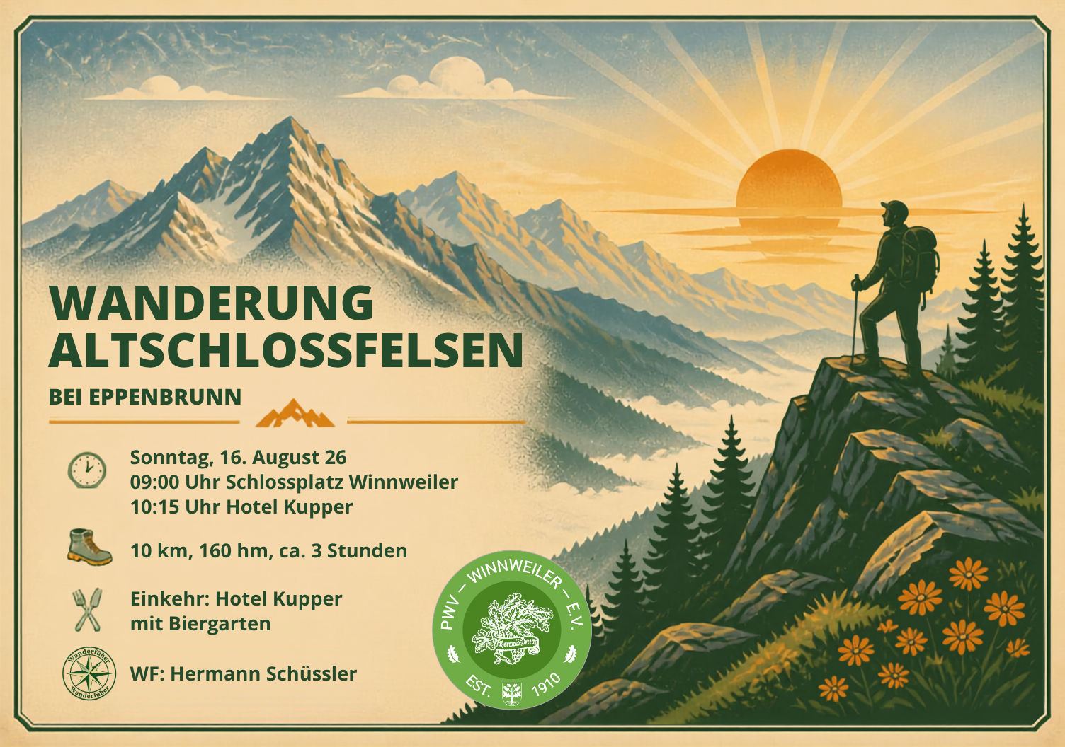 Monatswanderung August 2026 – zu den Altschlossfelsen bei Eppenbrunn
